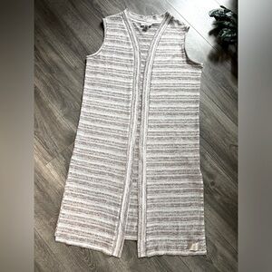 Calvin Klein sleeveless thin knit open front maxi vest. One size